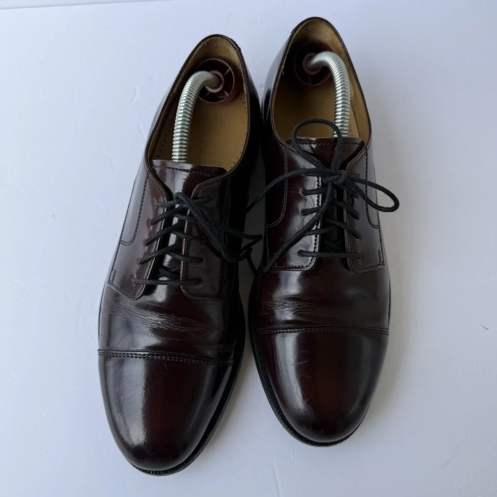 Cole Haan Men's 9D Burgundy Oxblood Leather Cap Toe Oxford Dress Shoes Lace Up